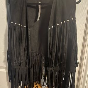 Black fringe vest